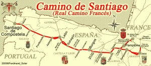 San Juan de Compostela pilgrimage map