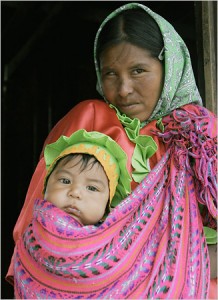 Copper Canyon Tarahumara woman and baby