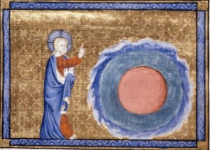 spherical earth in 14th century illustration